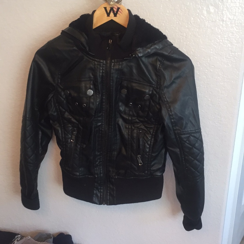 Black leather jacket